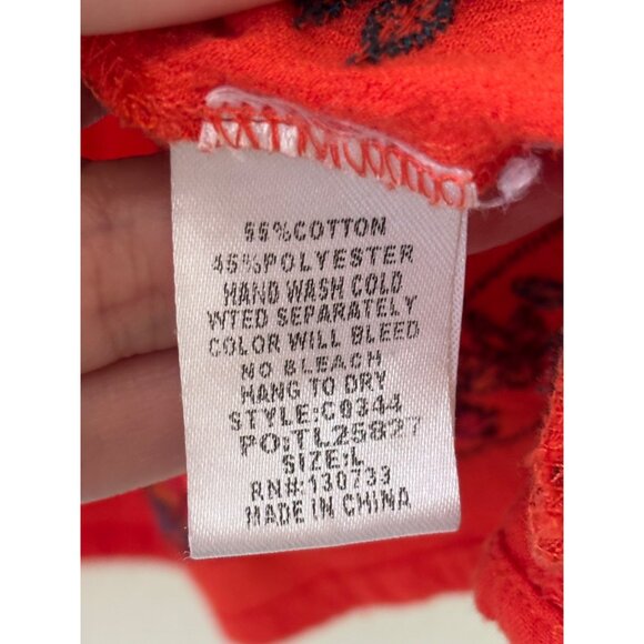 Umgee Red Sleeveless Embroidered Boho Tank Top With Floral Detailing Womens - Picture 5 of 12